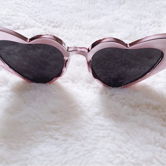Addison Pink Heart-Shaped Sunglasses - Picture 9 of 15